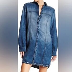 HUDSON Size M. Denim Blue Shirt Dress